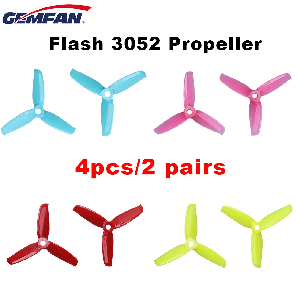 4 шт./2 пары пропеллеры Gemfan Flash 3052 3*5 2 мм для ПК с 3 лезвиями монтажное отверстие 5