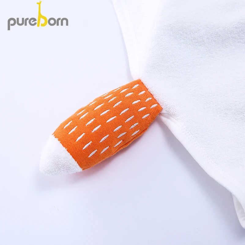 Pureborn детский банный халат Милая Зверюшка лиса с капюшоном Полотенца для