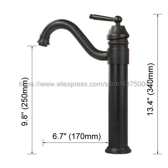 Bathroom Black Oil Rubbed Brass Basin Faucet Single Handle Bathroom Sink Faucet Cold and Hot Mixer Water Nhg019