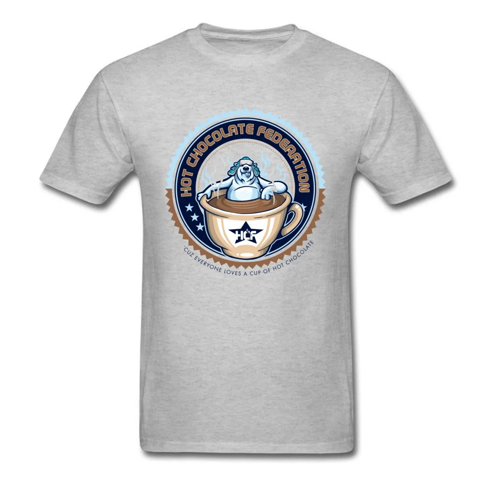 HOT CHOCOLATE FEDERATION Cotton T-shirts for Male Short Sleeve Tops T Shirt On Sale Summer Crew Neck Tops Shirts Fashionable HOT CHOCOLATE FEDERATION grey