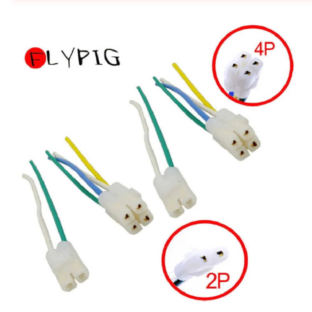 

FLYPIG Motorcycle Ignition 2+4 Pin CDI Cable Wire Harness Plug for GY6 4 Stroke 50CC 150CC Scooter Moped ATV GO KART D30