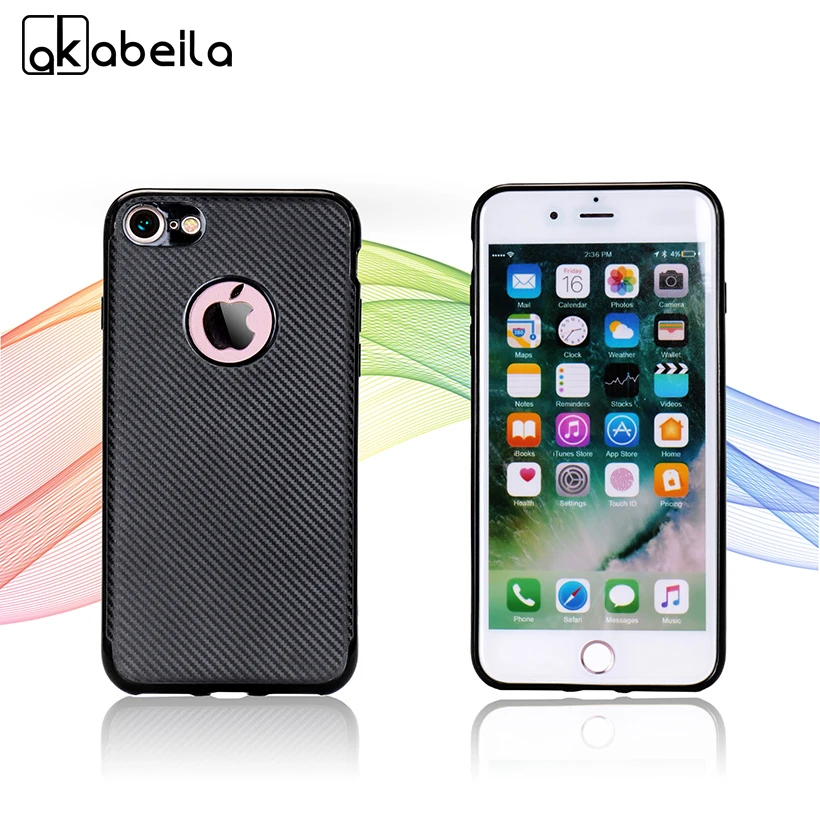 cheap AKABEILA Phone Case For Apple iPhone 5 6 5S 5G 55S SE 6C 6 6s 7 Plus iPhone5s IphoneSE Iphone6 Bag Cover Carbon Fiber TPU Case