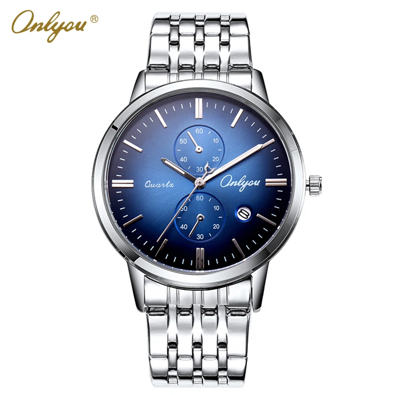 

Onlyou Brand Montre Homme Quartz Wrist Watches for Men Business Stainless Steel Male Clock Reloj Hombre Mens Gifts 81103