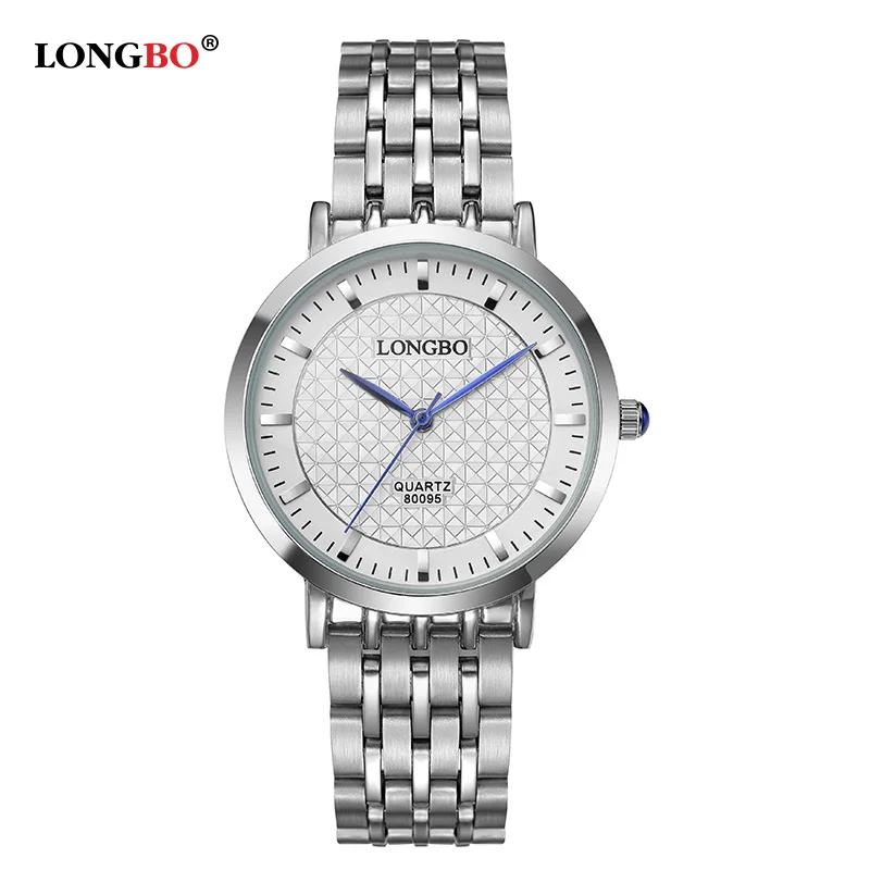Модные брендовые часы Longbo для женщин элегантные Гламурные стальной браслет водонепроницаемые кварцевые наручные часы женские montre femme 80095 - Цвет: sliver men