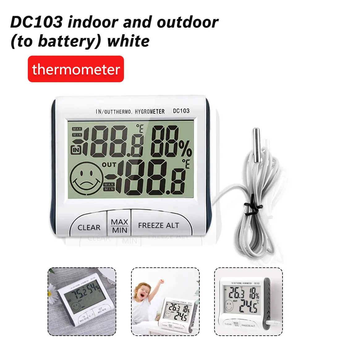 

LCD Electronic Temperature Humidity Meter Temperature Display Thermometer Hygrometer Refrigerator thermometer
