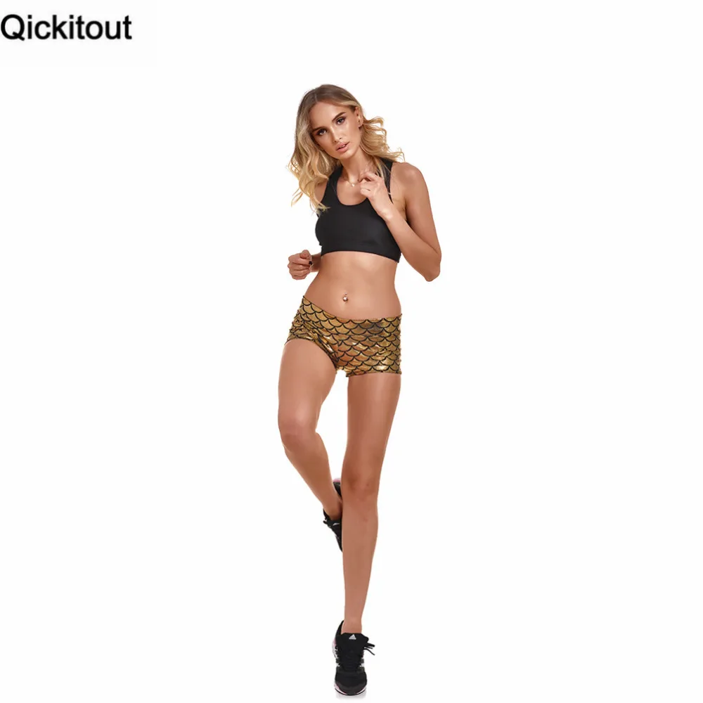 Шорты Qickitout 2016 Прямая поставка женские модные эластичные шорты яркая Желтая
