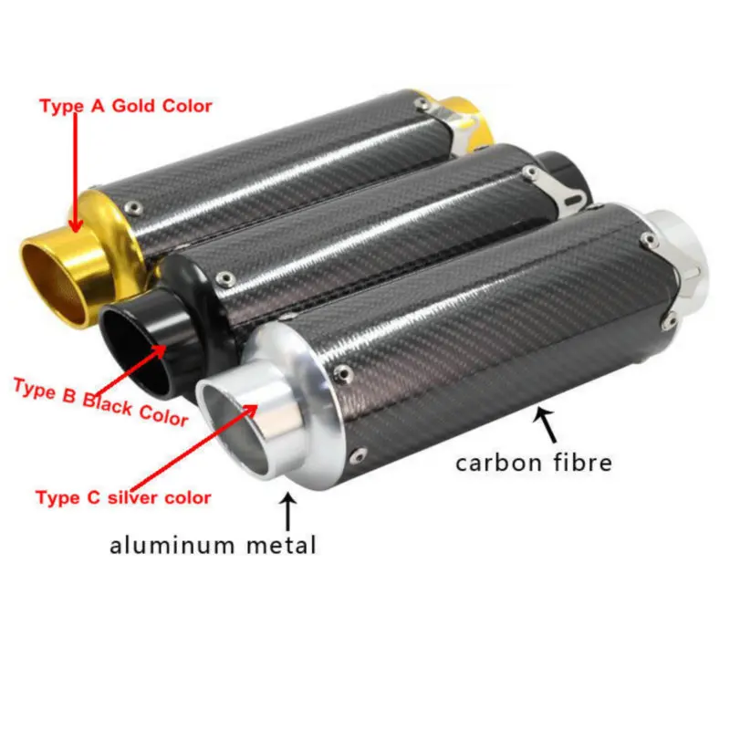 

ID51mm escape akrapovic tubo escape moto CNC carbon exhaust echappement akrapovic Free shipping