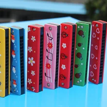 Высокое качество Детские деревянные и пластиковые гармоники музыкальное образование игрушка подарок случайный цвет