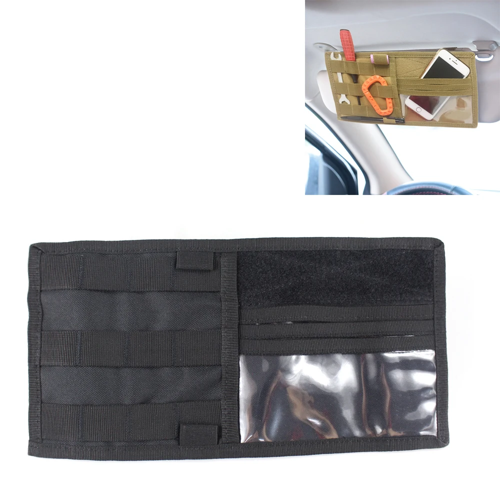 Tactical Vehicle Visor Panel MOLLE Car Sun Visor Holder Organizer CD