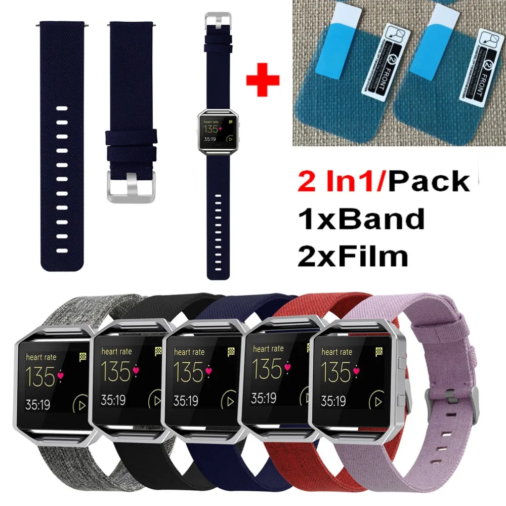 Ремешок для часов 2 в 1 сменный Браслет Fitbit Blaze нейлоновый спортивный браслет +