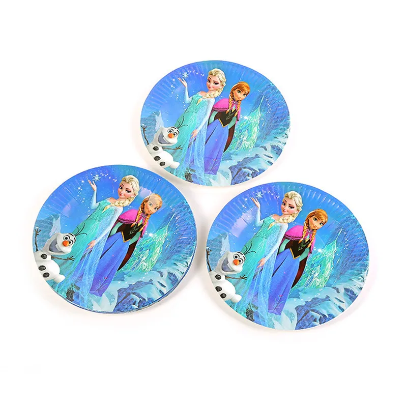 

10pcs/lot Frozen Party Theme Disposable Paper Plate Children Birthday Party Decoration Baby Shower Paper Plate Party Supplies