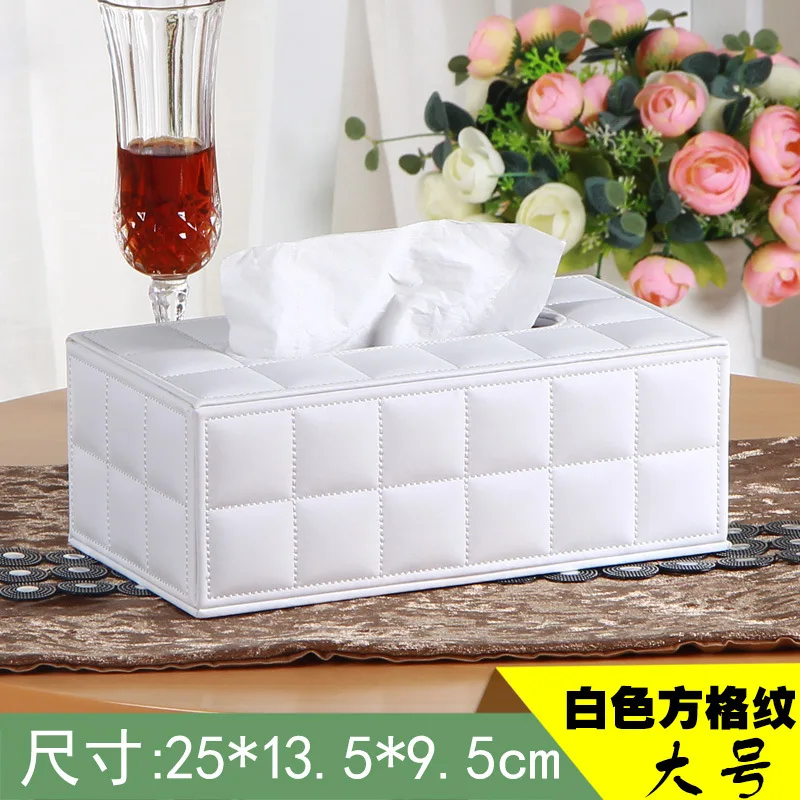 

Leather Tissue Box Cover Rectangular Wooden MDF Struct Tissues Storage Case Paper Napkin Holder For Home Decor Office Car