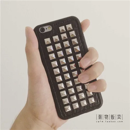 

2018 YNOO 3D Soft TPU Cool Rock Punk Spikes Stud Rivet Phone Case Cover For Iphone X 8 7 6 6S Plus 5 5S SE