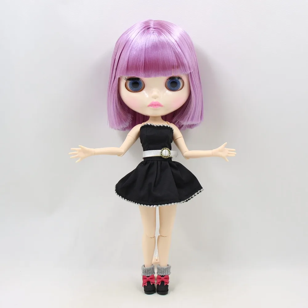 Кукла ICY DBS Blyth BL2137 фиолетовые волосы блестящее лицо новая Лицевая панель губы