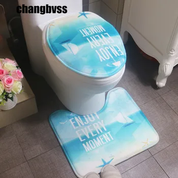 

Simple Letter Pattern Bathroom Carpet,2 pcs/set Cheap Toliet Mats Bath Rugs,Non Slip Pedestal Rug Lid Toilet Cover,tapis de bain