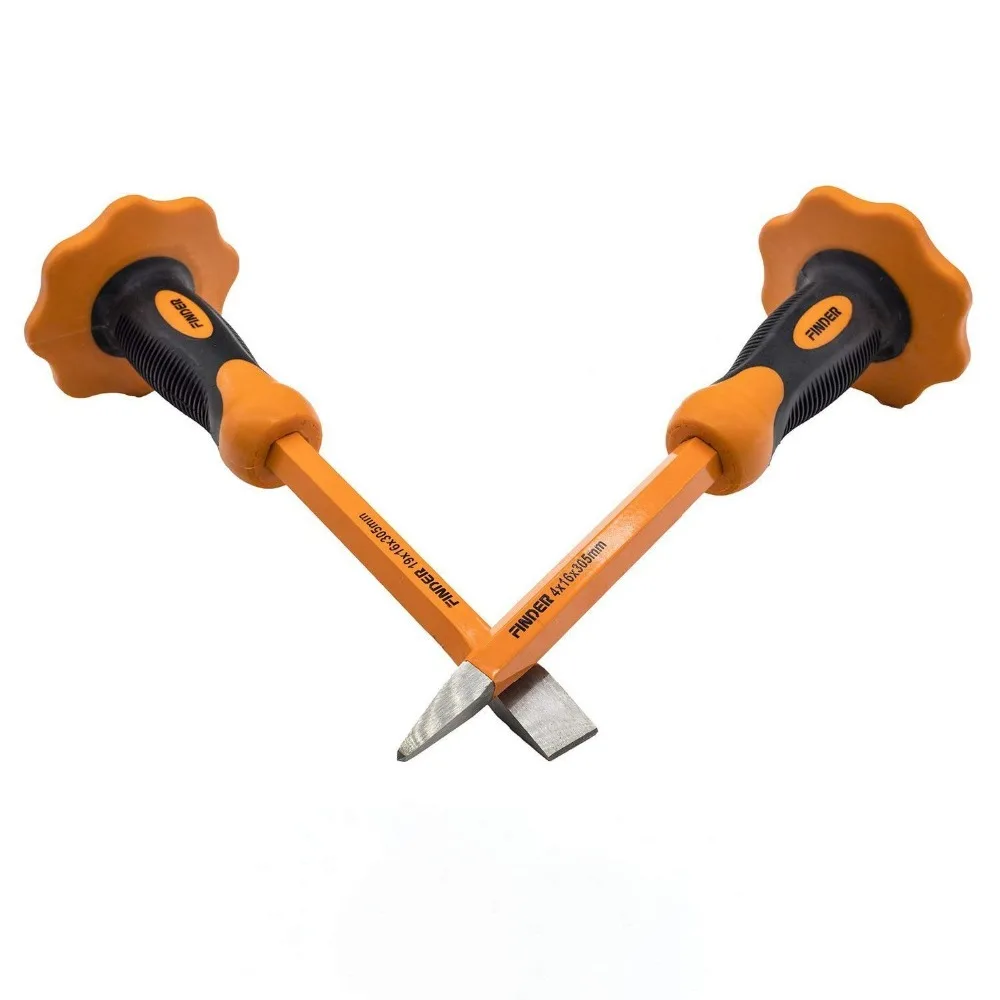 2 pcs 12 Inch Heavy Duty Chisels Set With Hand Protection Flat Head and