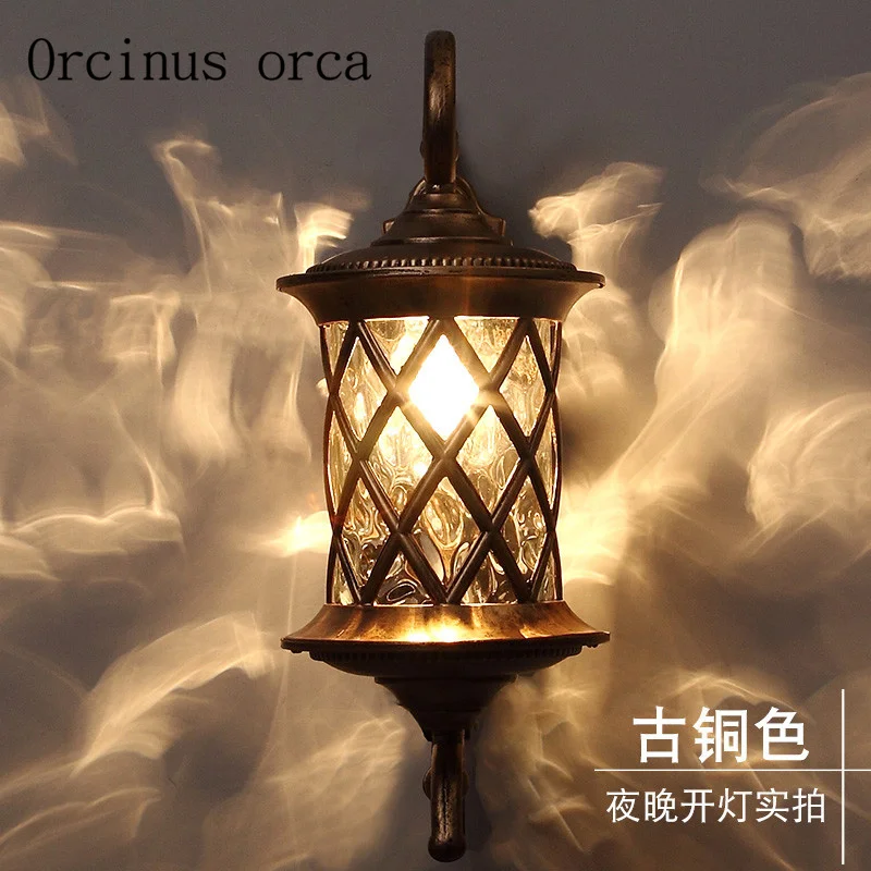 

American minimalist outdoor waterproof wall lamp balcony garden European retro LED outdoor wall lamp free shipping