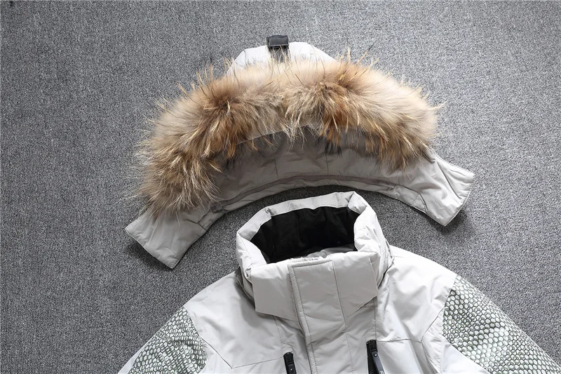Зимние куртки-пуховики с капюшоном из натурального меха, мужские теплые пуховые пальто высокого качества, мужская повседневная зимняя верхняя одежда, пуховые парки 1798