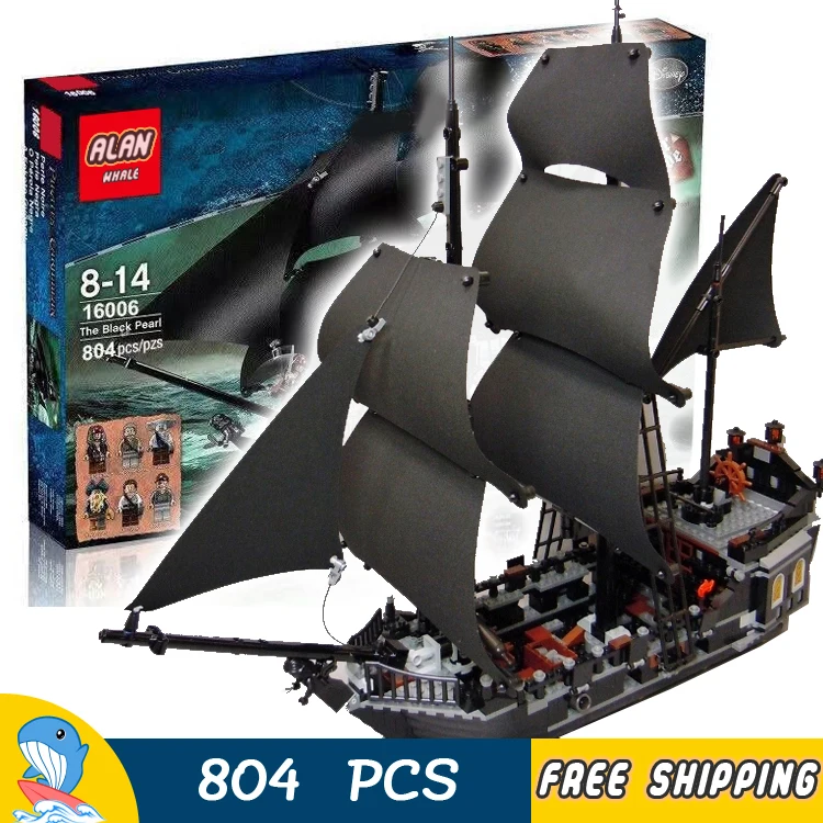 

804pcs Battle Ship Pirates of the Caribbean Black Pearl Flagship 16006 Model Building Blocks Boy Toy Bricks Compatible With Lego