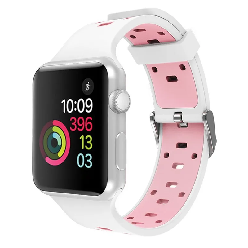 

Sport Soft Silicone For Apple Watch Series 1 2 3 Metal Buckle Replacement Smart Watch Strap For iWatch 38mm 42mm Women Men