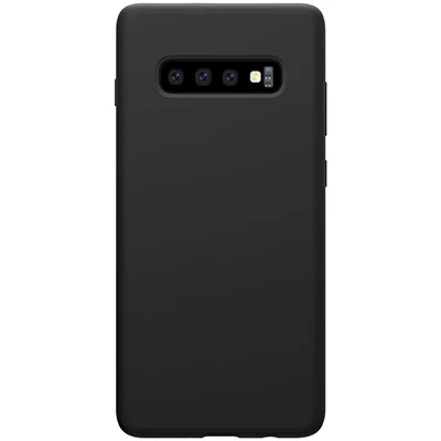 Жидкий силиконовый чехол NILLKIN для samsung Galaxy S10/S10 Plus pro, мягкая задняя крышка с защитой от отпечатков пальцев, мягкий чехол, роскошная посылка - Цвет: Черный