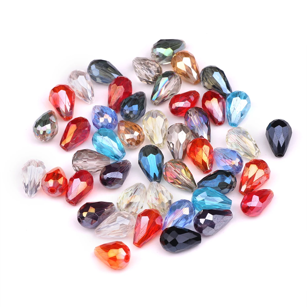 

Austrian Crystal Droplet Beads 6*8mm Faceted Drop Stones Beads Loose Plated Diy DIY Glass Lampwork Decoration For Jewelry Making