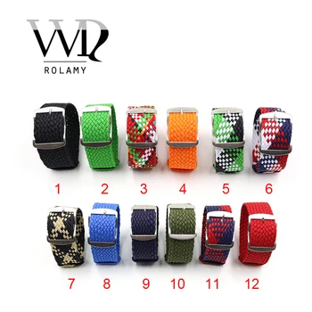 

Rolamy 20 22mm Perlon Nylon Replacement Vintage Wrist Watch Band Belt Strap With Brushed Buckle For Rolex Omega Tudor Tissot