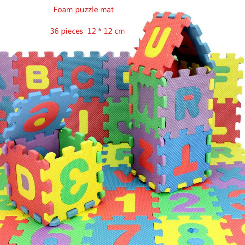Children Alphanumeric Jigsaw Puzzle Toys Foam Mat 36 Pieces Per