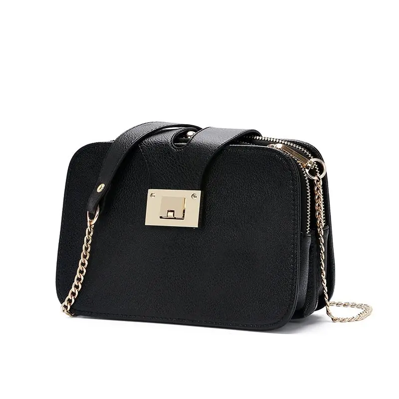 DAUNAVIA сумка через плечо, роскошные сумки, женские сумки с клапаном, дизайнерская женская кожаная сумка-мессенджер, сумки через плечо для женщин, высокое качество - Цвет: black