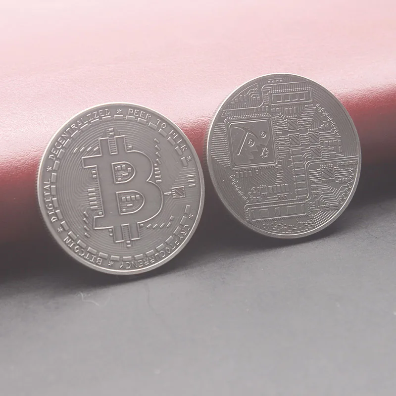 antique sliver color bitcoin coin
