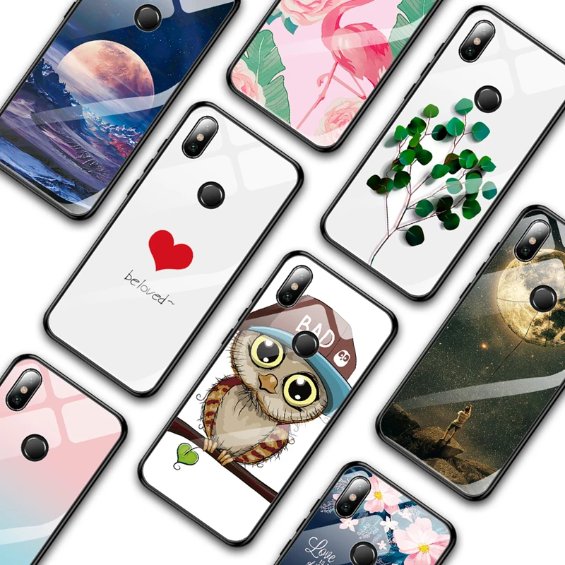 

Tempered Glass Case For Xiaomi Redmi Note 7 6 Pro 5 Plus Pocophone F1 Mi 9 8 A2 Lite A1 Mi9 Mi8 Mi6X Mi5X Pattern Cover