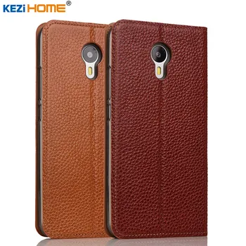 

Meizu m3 note case KEZiHOME Litchi Genuine Leather Flip Stand Leather Cover capa For Meizu M3 Note Phone cases coque