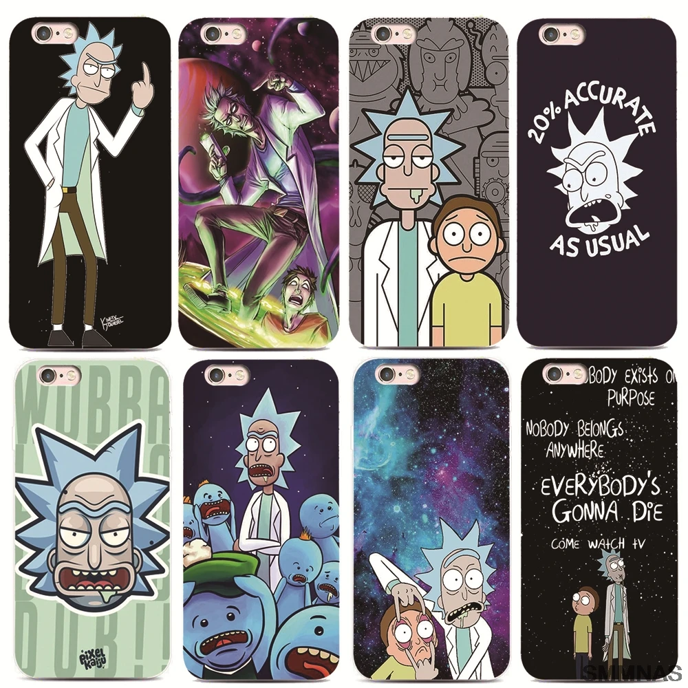 SMMNAS Lavaza Rick and Morty Season For iPhone 5 X 8plus Black silicone Phone Cases For iPhone 7 Plus 6 6s Plus luxury case