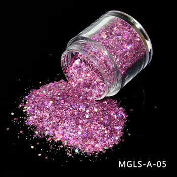 

12 Colors Nail Glitter Powder Mix Holo Hexagon Nail Sequin Flakes Paillettes Sparkles Manicure Holographic Glitter 10g