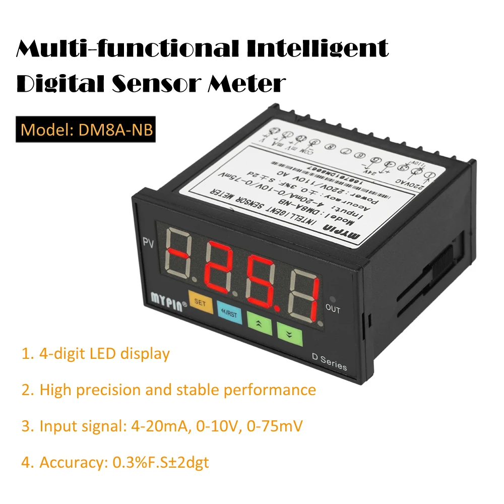 Цифровой Сенсор метр Многофункциональный интеллигентая(ый) светодиодный Дисплей 0-75mV/4-20mA/0-10V Вход
