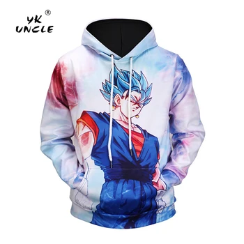 

YK UNCLE Brand 2017 Mens Hombre Hip Hop Male Hoodie Fashion Goku Dragon Ball Z 3D Printing Men's Hoodies Sweatshirts M-XXXL
