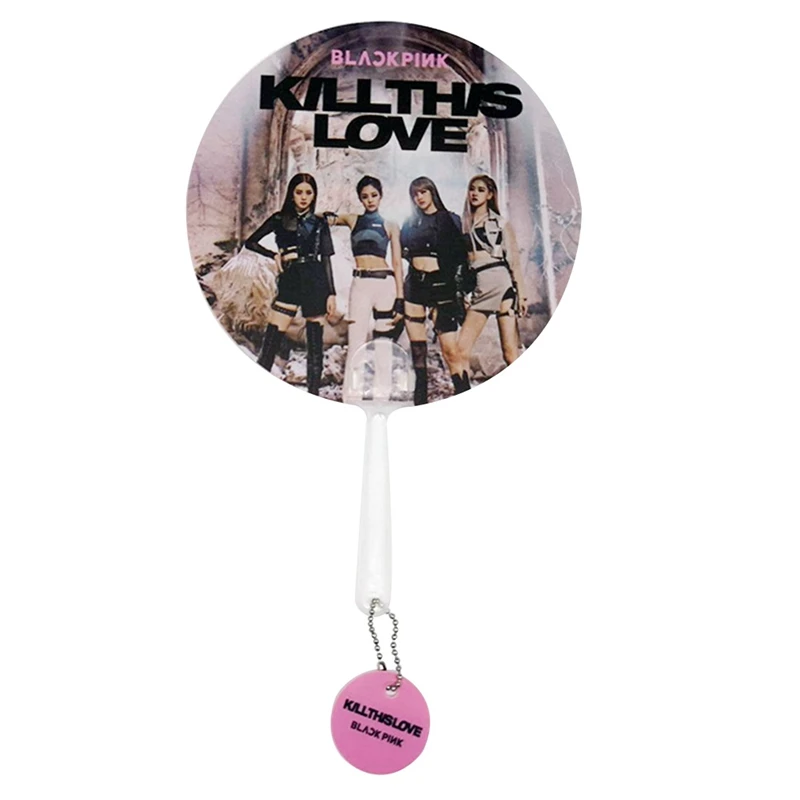 

New KPOP BLACKPINK Hand Fan Mini Fan Double-Sided Pattern LISA JISOO JENNIE