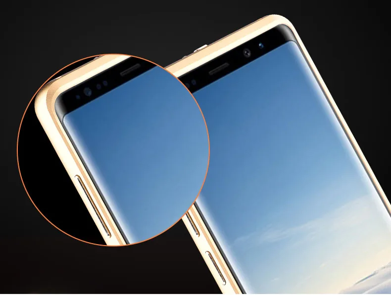 iMatch Luxury Aluminum Metal Bumper Carbon Fiber Back Cover Case for Samsung Galaxy Note 8