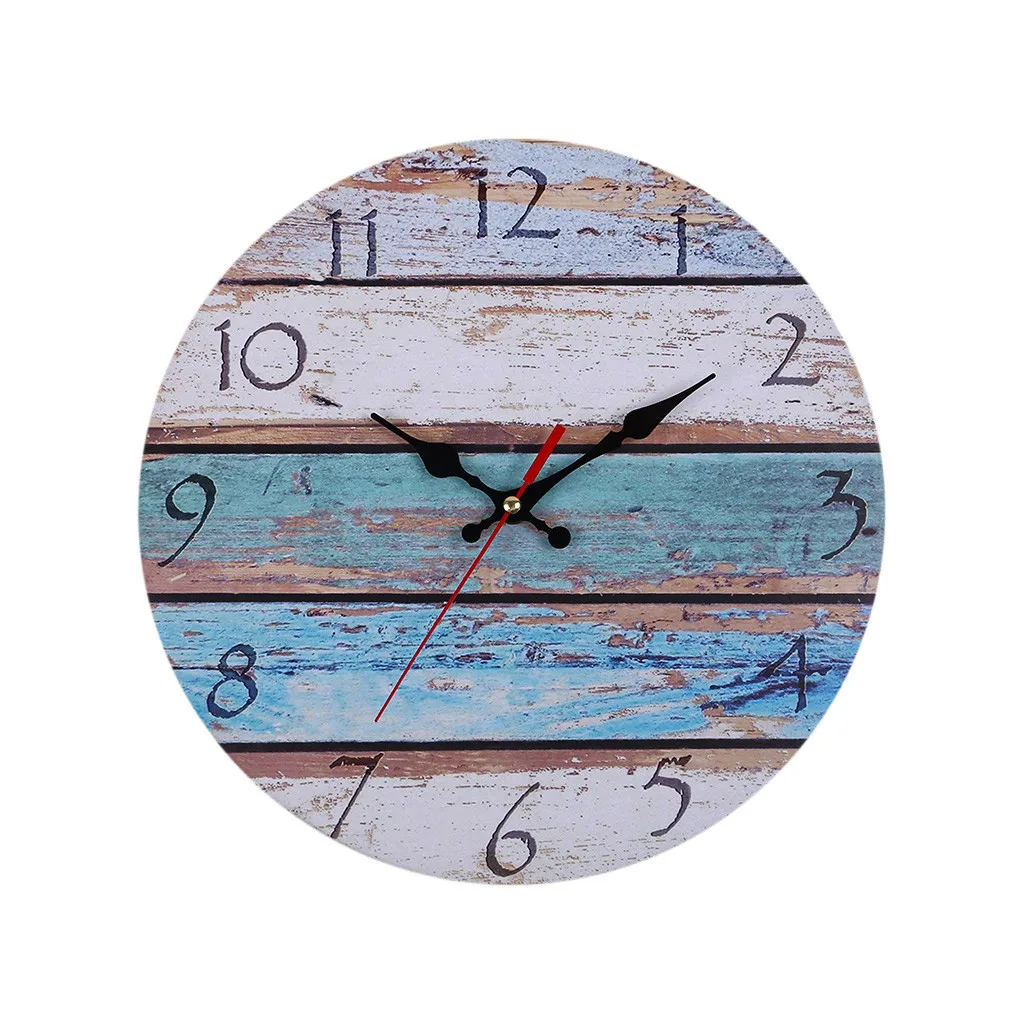 

3D DIY Quartz Clocks Vintage Rustic Wooden Wall Clock Antique Shabby Retro Watches Home Kitchen Room Decoration Living Room