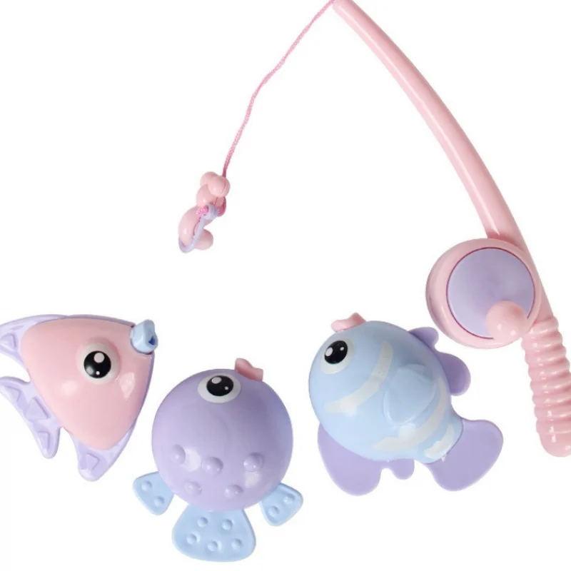 

Vibrating sound with the children play water simulation fishing toy magnetic fishing bath shower set toys