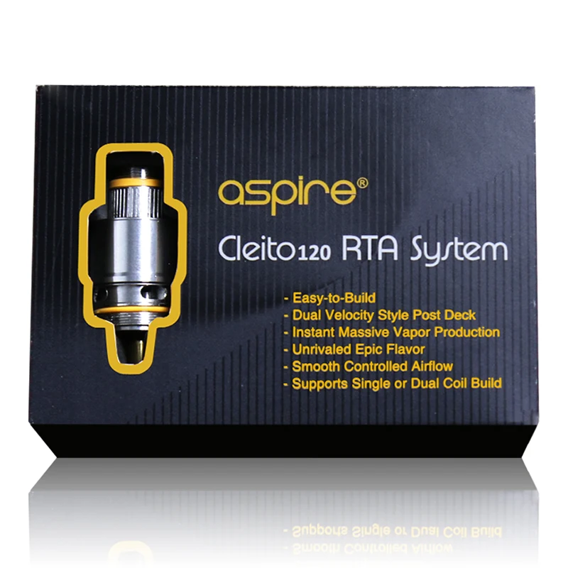 Original Aspire Cleito 120 RTA System High Quality RTA System Dual coil velocity-style Deck DIY for E Cigarette Cleito 120 Tank 01