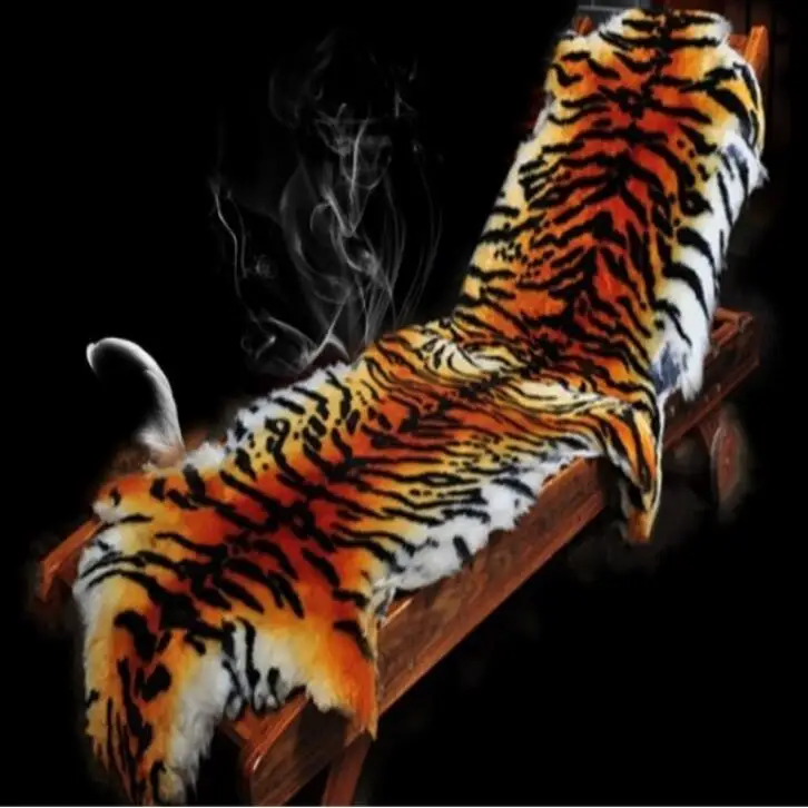 Large Size Fluffy Area Rug Tiger Fur Imitation Carpet Living Room Bedroom Carpet Blanket Sheep Fur Soft Blanket Fur Wool Mat