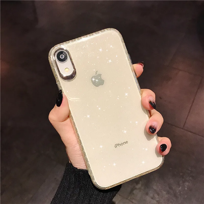 Блестящие яркие мягкие прозрачные чехлы для телефонов чехол Iphone XS Max XR X 8 7 6 6S Plus