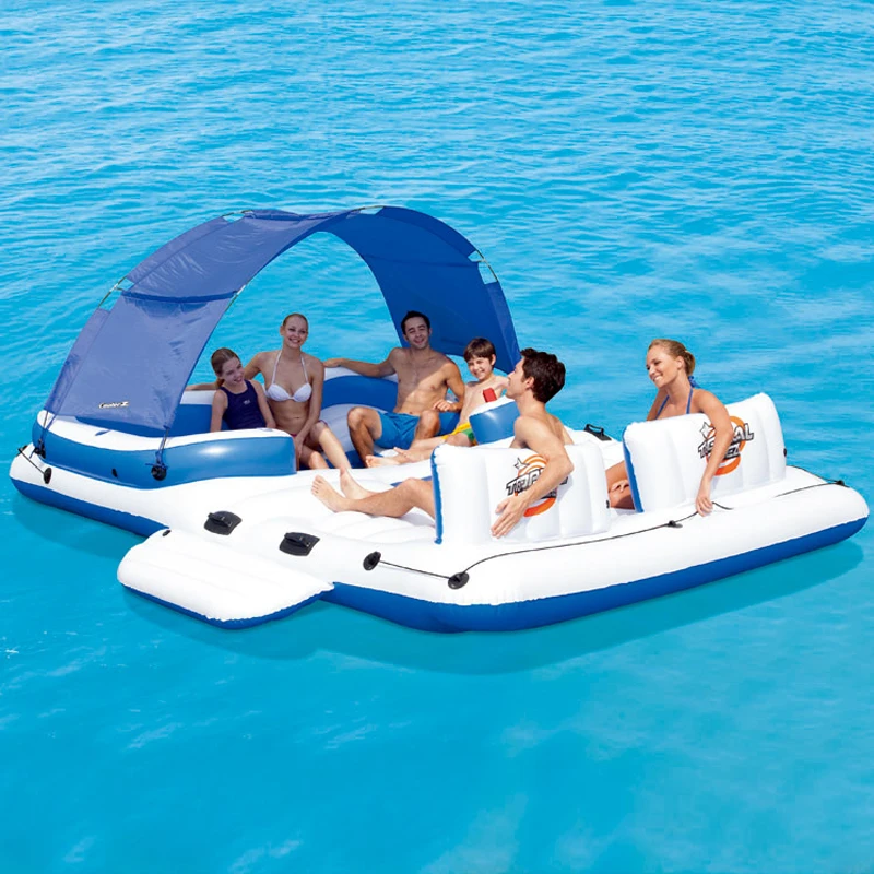Sunshade boat floating bed Oversized 6-8person inflatable floating sea drifting adults home floating row Sunshade floating bed Sunshade boat floating bed Oversized 6-8person inflatable floating sea drifting adults home floating row Sunshade floating bed