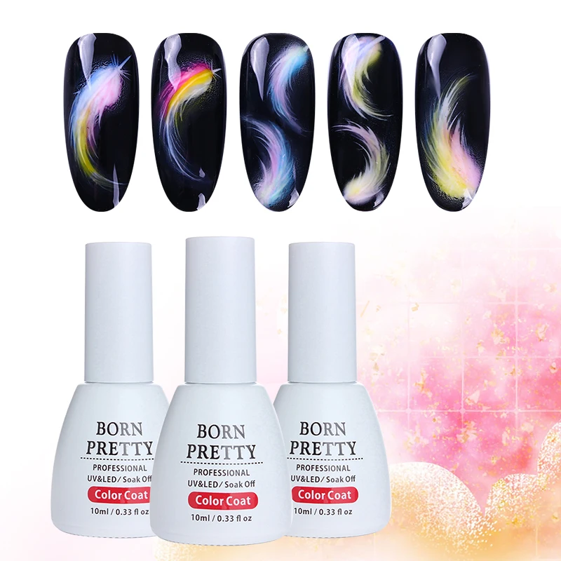 

BORN PRETTY White Clear Blossom Nail Gel Polish Long Lasting Soak Off Manicure Nail Art UV Blossom Gel Nail Varnish Lacquer 10ml