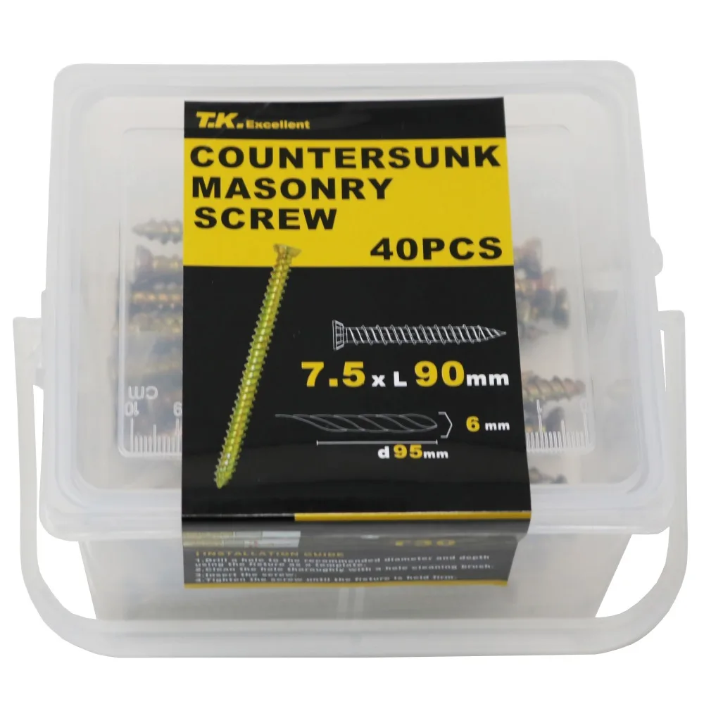 T. K. EXCELLENT 41 шт./компл. M7.5x90mm T30/13 мм Шестигранная розетка Torx плоский потайной винт