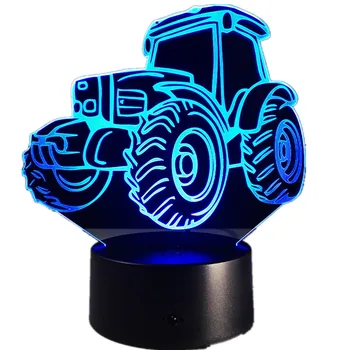 

Motor Tractor Car 3D Deco Light Automobile Shape USB Charge Touch Switch Lamp Colorful Kids Night Light For Farm Deco Free Ship