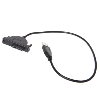 

USB 2.0 To Mini SATAII 7+6 Pin Adapter Cable For Laptop CD/DVD ROM Optical Drive