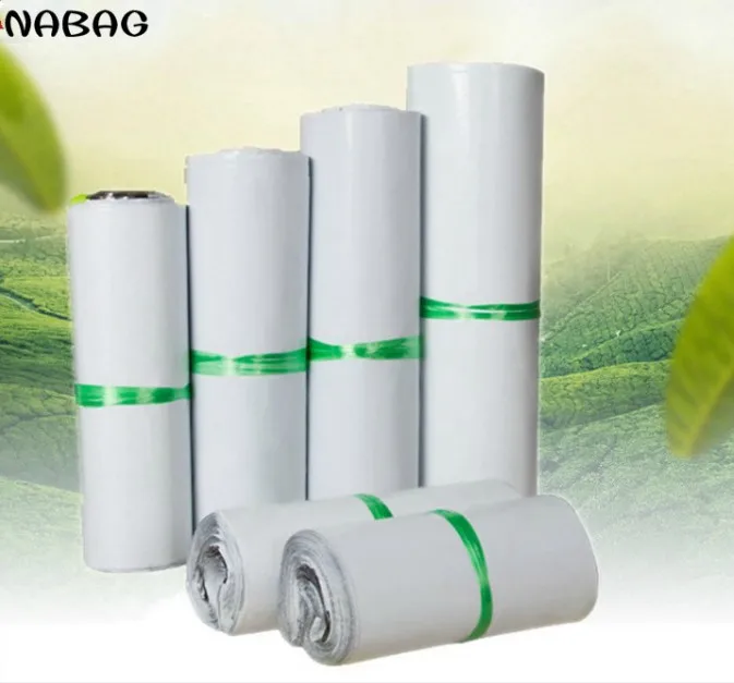 NABAG 20 قطعة الأبيض الذاتي ختم اللصق ساعي تخزين حقائب أكياس البلاستيك بولي المغلف الارسال البريدية مجانا أكياس ارسال البريد