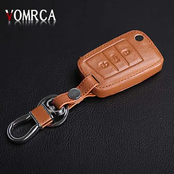 

Auto genuine leather key wallet car key cover for Volkswagen vw lavida jetta bora polo passat santana golf starline a91